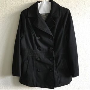 Torrid Black Leopard Lined Coat